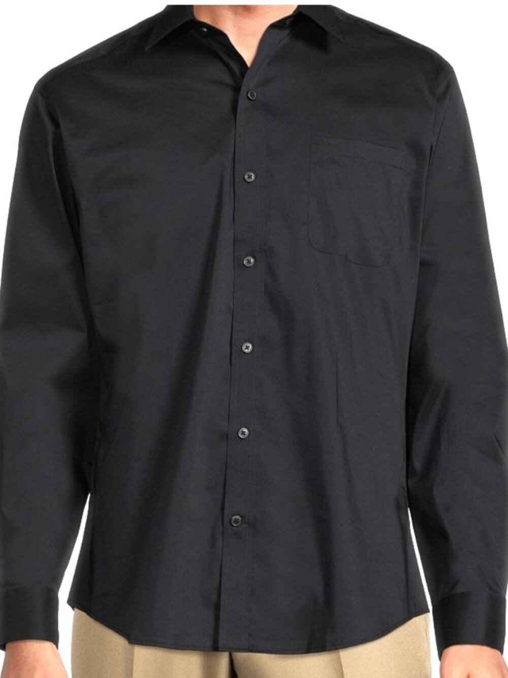 George Mens Black Long Sleeve Button Down Dress 36-37